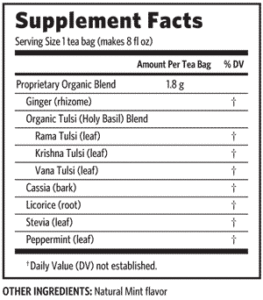 Tulsi mave-te. Økologisk koffeinfri og økologisk te til mave og tarme